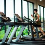 Man running on treadmill. Your bone health and excercise image