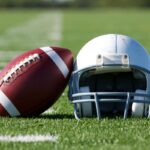 football helmet and football - achilles tendon rupture