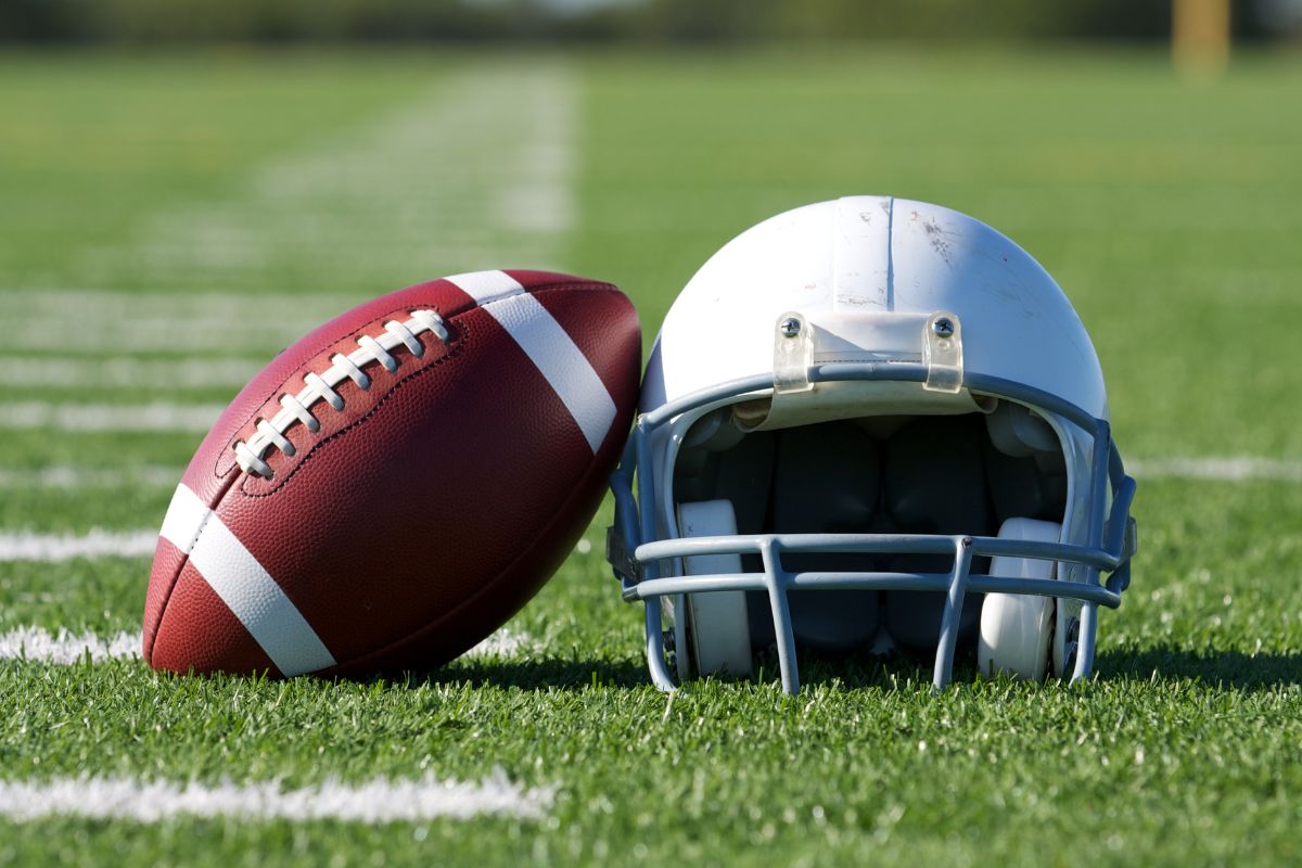 football helmet and football - achilles tendon rupture